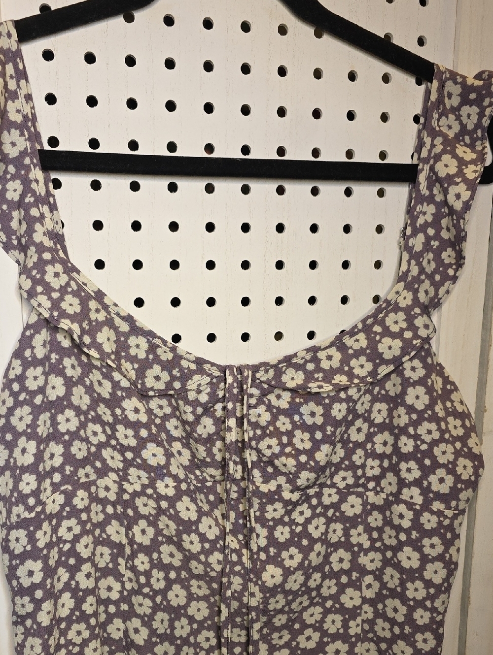 Pink Lily Lavender Floral Ruffle Mini Dress Large - Picture 5 of 8